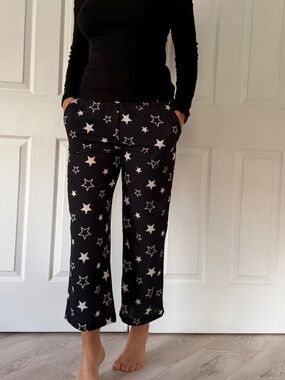 LIU JO Milano Black Cropped Pants with Stars in size S